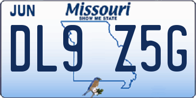 MO license plate DL9Z5G