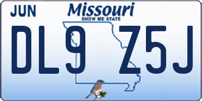 MO license plate DL9Z5J