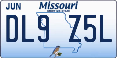 MO license plate DL9Z5L