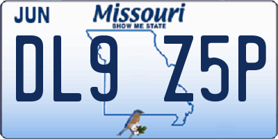 MO license plate DL9Z5P