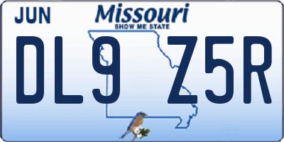MO license plate DL9Z5R