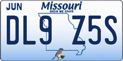 MO license plate DL9Z5S