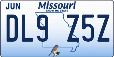 MO license plate DL9Z5Z