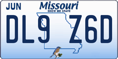MO license plate DL9Z6D