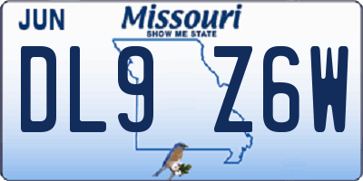 MO license plate DL9Z6W