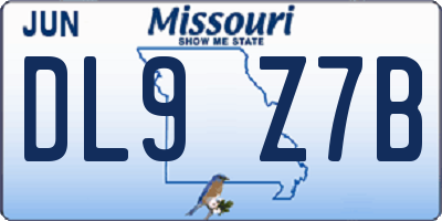 MO license plate DL9Z7B