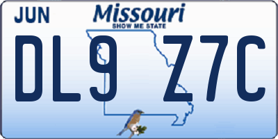 MO license plate DL9Z7C
