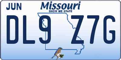 MO license plate DL9Z7G