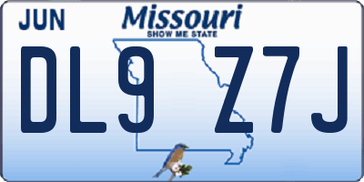 MO license plate DL9Z7J