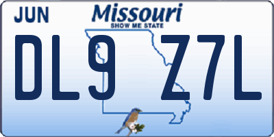 MO license plate DL9Z7L