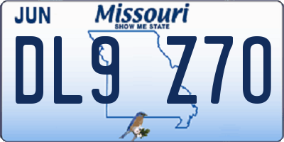 MO license plate DL9Z7O