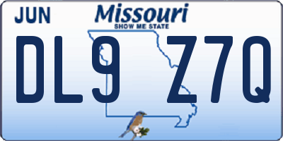 MO license plate DL9Z7Q