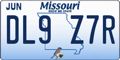 MO license plate DL9Z7R