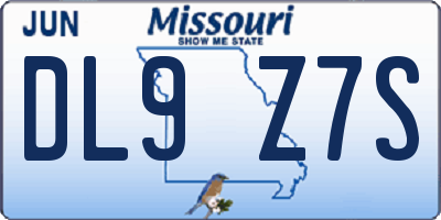 MO license plate DL9Z7S