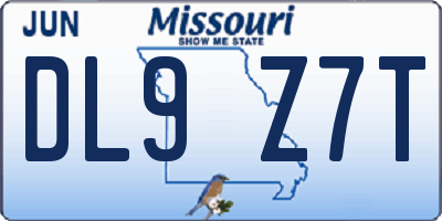 MO license plate DL9Z7T