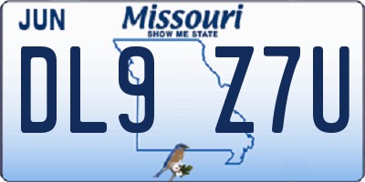 MO license plate DL9Z7U