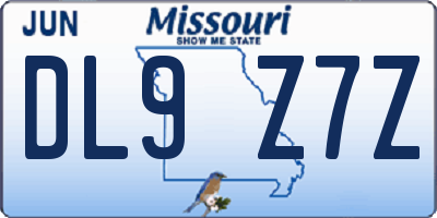 MO license plate DL9Z7Z