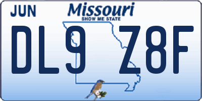 MO license plate DL9Z8F