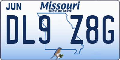 MO license plate DL9Z8G