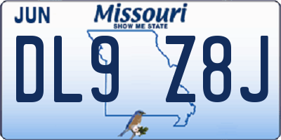 MO license plate DL9Z8J
