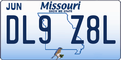 MO license plate DL9Z8L