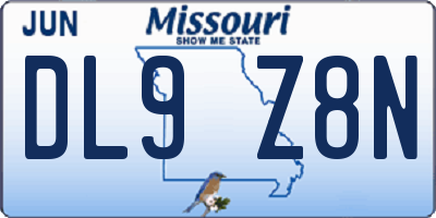 MO license plate DL9Z8N