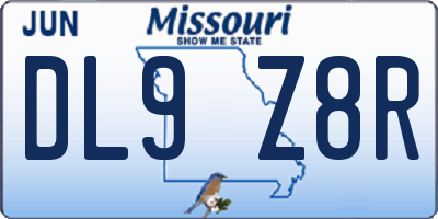 MO license plate DL9Z8R