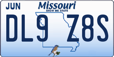 MO license plate DL9Z8S