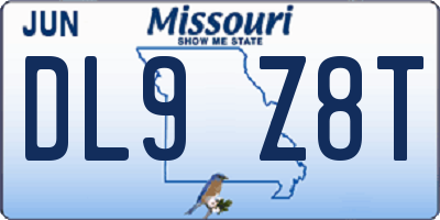 MO license plate DL9Z8T
