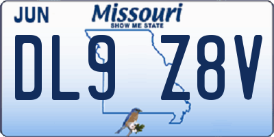 MO license plate DL9Z8V