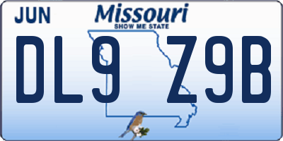 MO license plate DL9Z9B