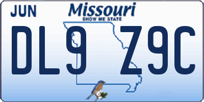 MO license plate DL9Z9C