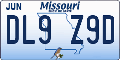 MO license plate DL9Z9D