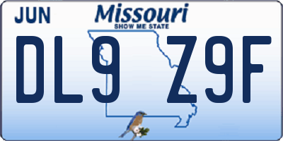 MO license plate DL9Z9F