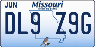 MO license plate DL9Z9G