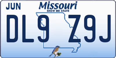 MO license plate DL9Z9J