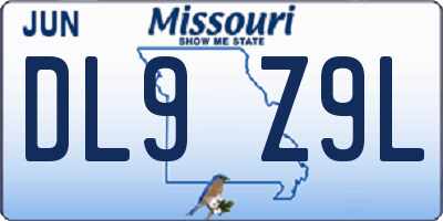 MO license plate DL9Z9L