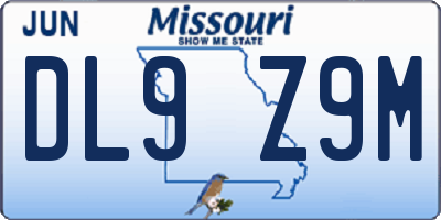 MO license plate DL9Z9M