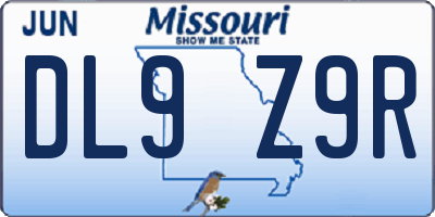 MO license plate DL9Z9R