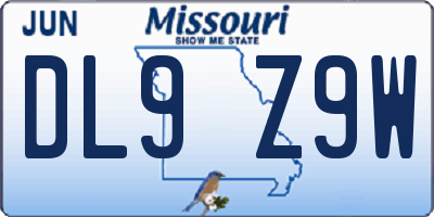 MO license plate DL9Z9W