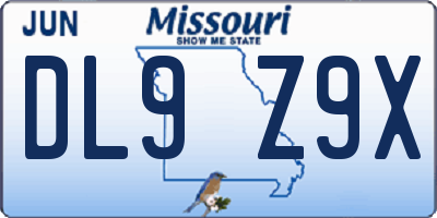 MO license plate DL9Z9X