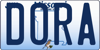 MO license plate DORA