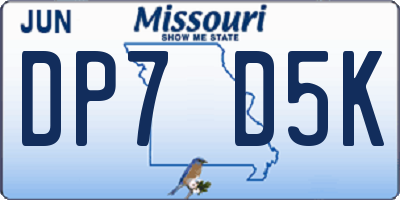 MO license plate DP7D5K