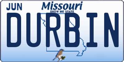 MO license plate DURBIN
