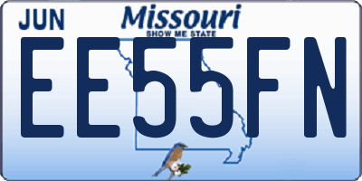 MO license plate EE55FN