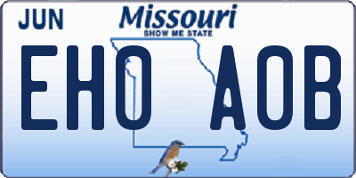 MO license plate EH0A0B