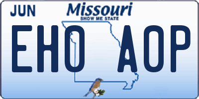 MO license plate EH0A0P
