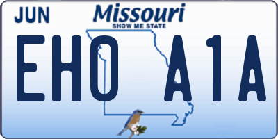 MO license plate EH0A1A