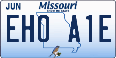 MO license plate EH0A1E