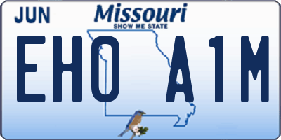 MO license plate EH0A1M